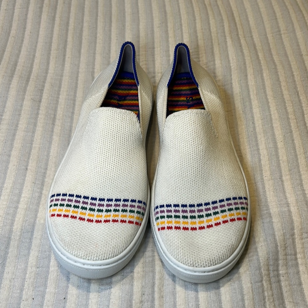 Rothy’s Rainbow cream girls shoes, Size 2